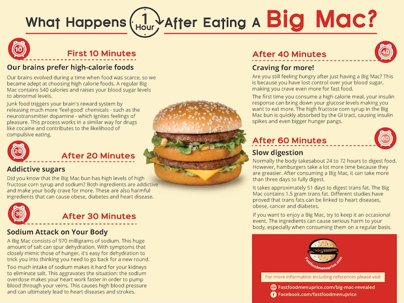 What Happens One Hour After Eating A Big Mac?